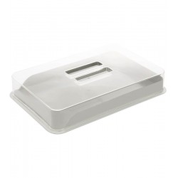 Porta Frios 24x16x4,5cm De Polipropileno Com Tampa De Poliestireno Off-White